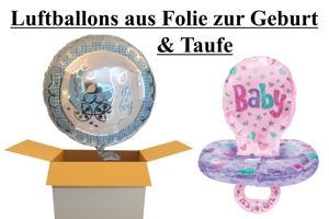 Luftballons zu Geburt und Taufe