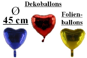 Folienballons Herzen 45 cm
