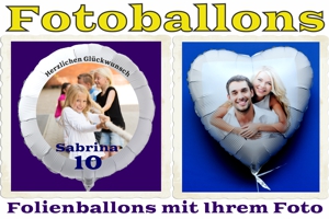 Luftballons aus Folie - Fotoballons mit Helium
