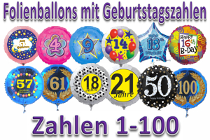 Geburtstag 45 cm Folienballons "Geburtstag Jahrgang" (inkl. Helium)