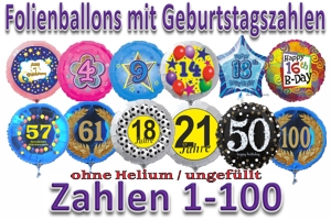 Geburtstag 45 cm Folienballons "Geburtstag Jahrgang" (ohne Helium)