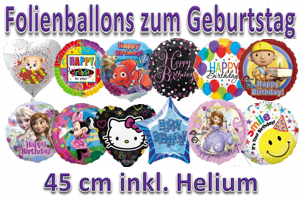 Geburtstag 45 cm Folienballons (inkl. Helium)