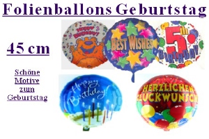 Geburtstag 45 cm Folienballons (ohne Helium)