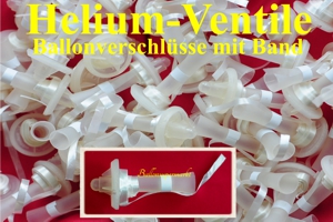 Helium-Ventile, Ballonverschlüsse mit Ballonband