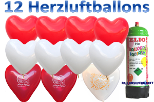 Herzballons Hochzeit mit dem Helium-Mini Behälter 1
