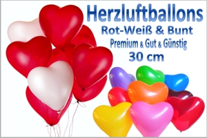 Herzluftballons 30 cm