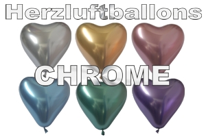 Herzluftballons Chrome