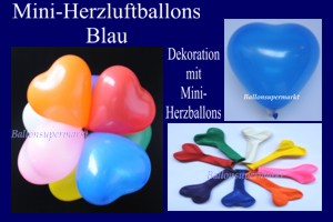 Herzluftballons-Mini-Blau