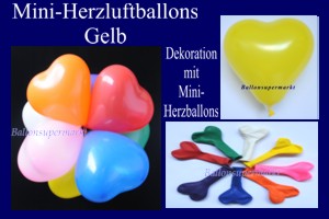 Herzluftballons-Mini-Gelb