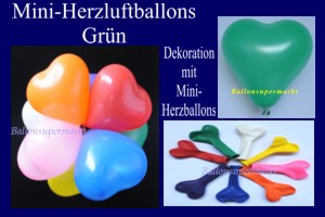 Herzluftballons-Mini-Grün