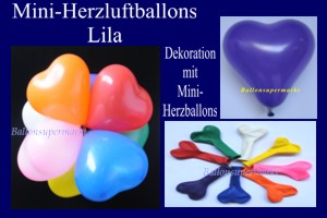 Herzluftballons-Mini-Lila