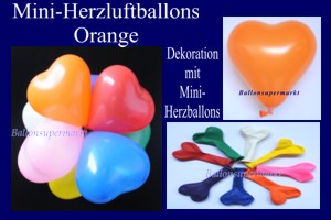 Herzluftballons-Mini-Orange
