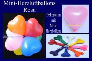 Herzluftballons-Mini-Rosa