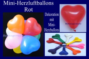 Herzluftballons-Mini-Rot
