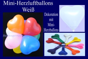 Herzluftballons-Mini-Weiß