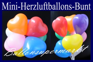 Herzluftballons-Mini-bunte-Farben