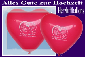 Herzluftballons, Alles Gute zur Hochzeit