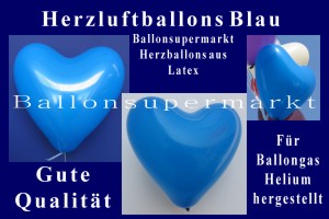 Herzluftballons Blau