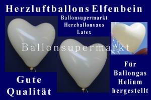 Herzluftballons Elfenbein
