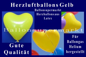 Herzluftballons Gelb