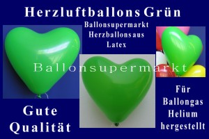 Herzluftballons Grün