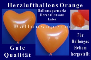 Herzluftballons Orange