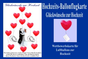 Hochzeits-Ballonflugkarte, Glueckwuensche zur Hochzeit