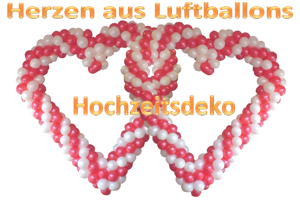 Hochzeitsdeko, Herzen aus Luftballons