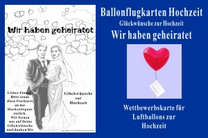 Hochzeitskarten für Luftballons