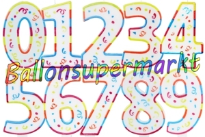 Colorful Maxi Zahlen Geburtstagskerzen 