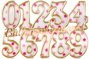 Pink Dots Zahlen Geburtstagskerzen