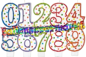 Rainbow Dots Zahlen Geburtstagskerzen