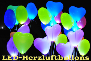 LED-Herzluftballons