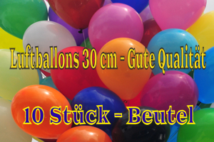 Luftballons 30 cm - Gute Qualität - 10 Stück Beutel