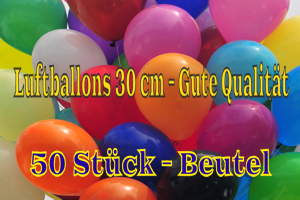 Luftballons 30 cm - Gute Qualität - 50 Stück Beutel