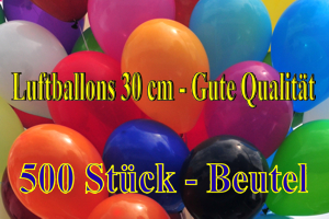 Luftballons 30 cm - Gute Qualität - 500 Stück Beutel