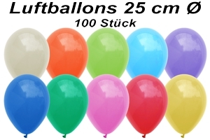 Luftballons 25 cm - 100 Stück Beutel