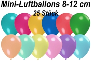 Luftballons Pastell, 8-12 cm 5", 25 Stück