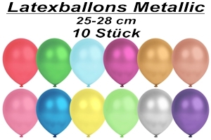 Luftballons Metallic, 25-28 cm - 10 Stück Beutel