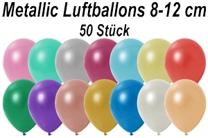 Luftballons Metallic, 8-12 cm, 5", 50 Stück