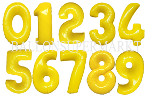 Luftballons aus Folie große Zahlen, 100 cm, Gelb
