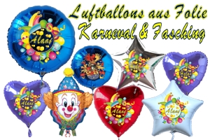 Luftballons aus Folie zu Karneval und Fasching