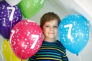Luftballons mit Geburtstagszahlen