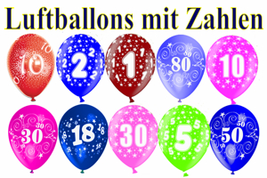 Luftballons mit Zahlen