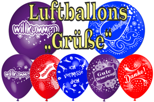 Luftballons mit deutschen Motiven, Grüße, Verschiedene Anlässe