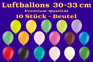 Luftballons 30-33 cm - Latexballons in Premium-Qualität - 10 Stück Beutel