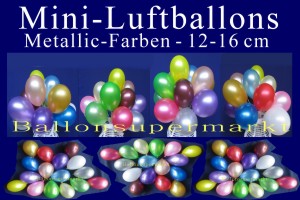 Luftballons Mini 12 - 16 cm Metallicfarben