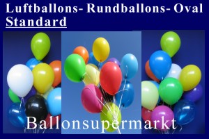 Luftballons Standard 27 cm, Rundballons Oval
