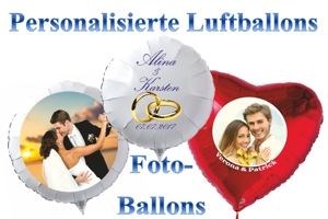 Personalisierte Luftballons aus Folie zur Hochzeit und Fotoballons