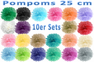 Pompoms 25 cm, 10er Sets